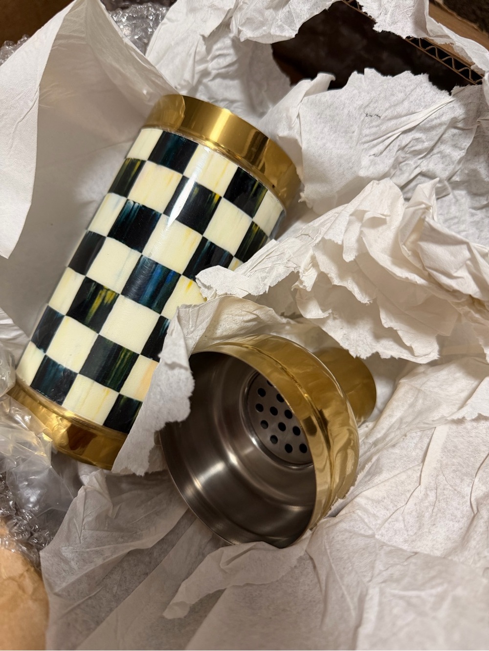 Mackenzie Childs Courtly Check Cocktail Shaker - Picture 2 of 3